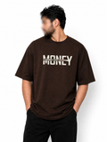Money Front Print Tee — coffee brown