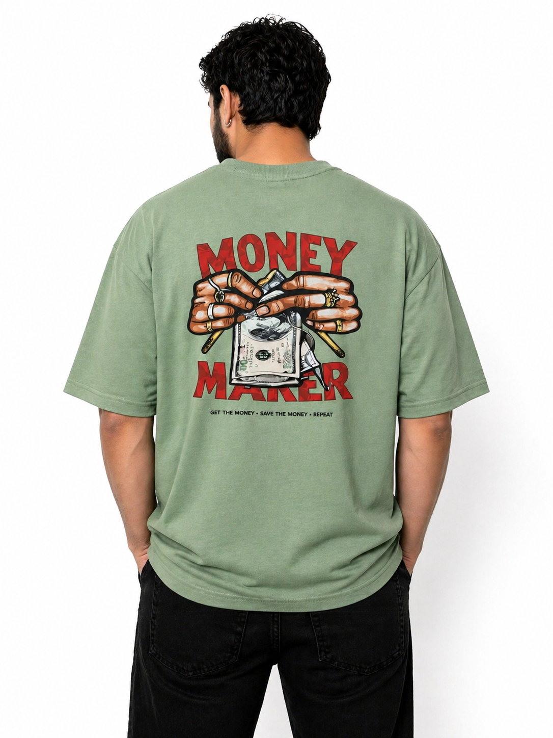 Money Maker Oversized Tee — Mint Green